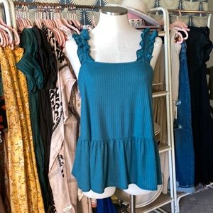 Teal knit top